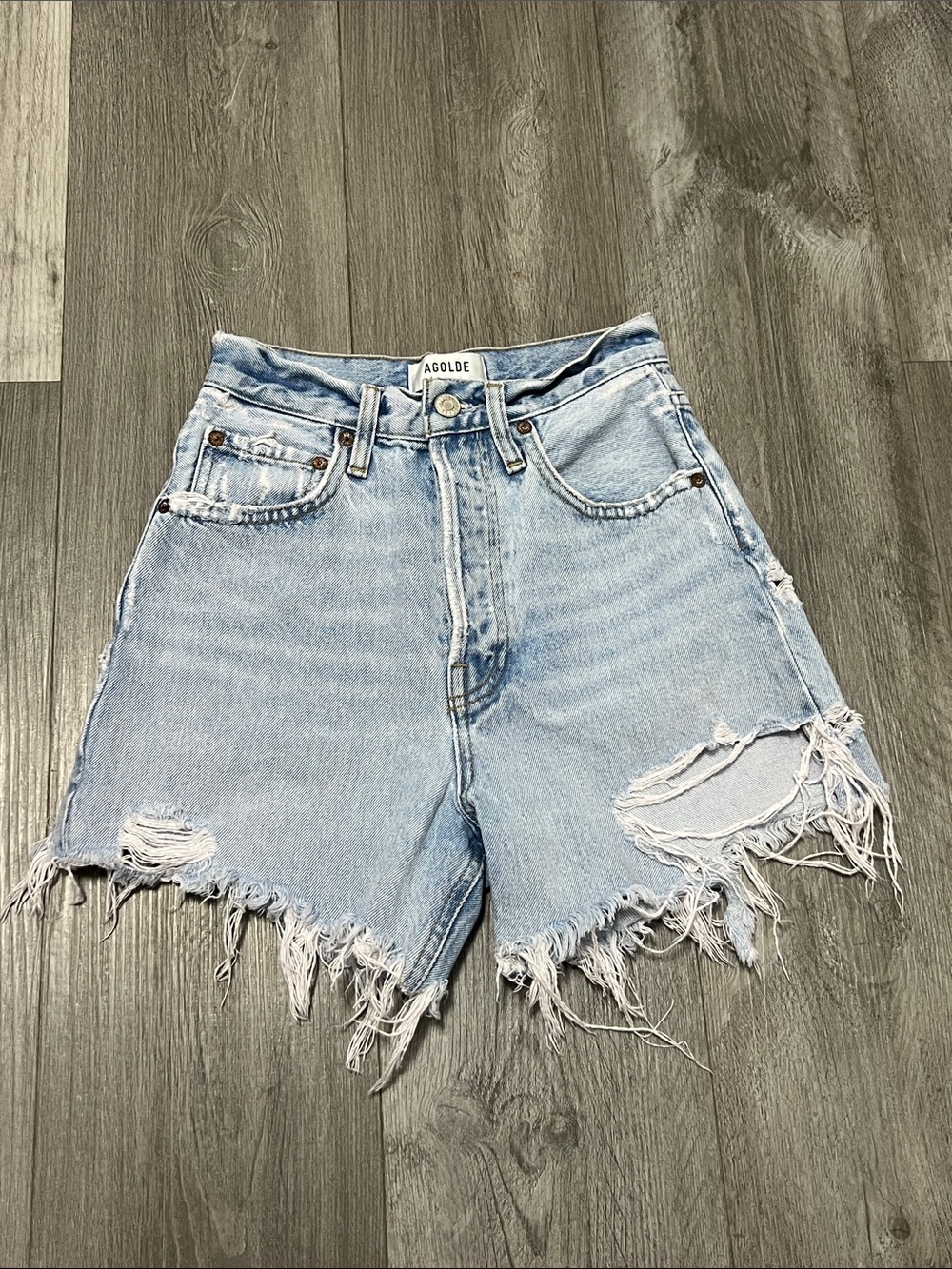 AGOLDE high rise denim shorts/ size 23